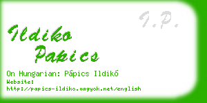 ildiko papics business card